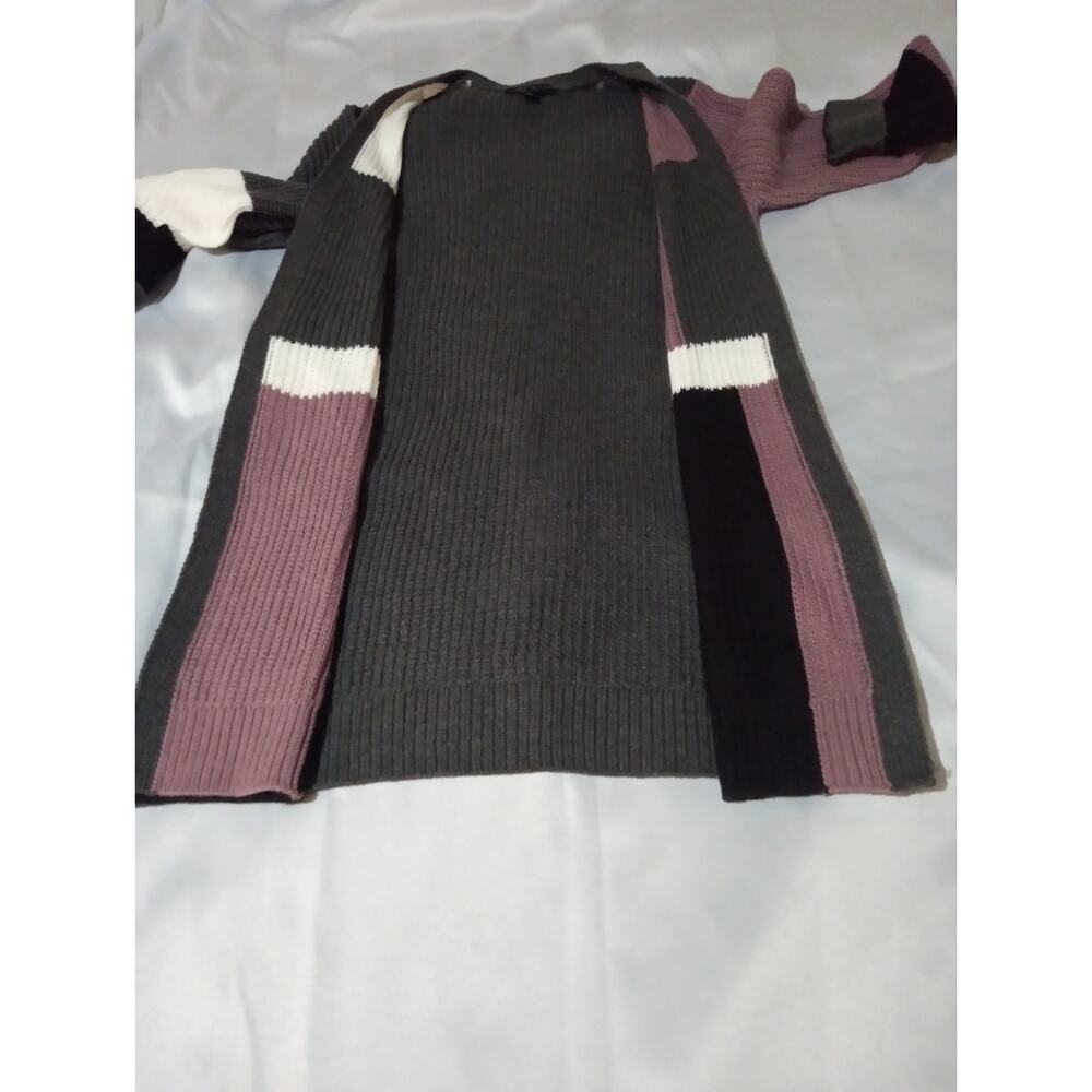 Bcx Ribbed Knit Color Block Over Sized Open Front… - image 4